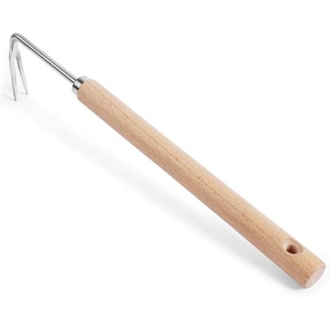 Désherbeur Manuel, 41cm Outil de Désherbage en Acier Inoxydable Arrache Racine Manuel avec Ergonomique Long Manche en Bois, Outils de Jardin pour Creuser, Repiquer, Désherber (1/5)