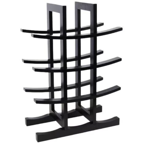 Etagère à vins en Bambou, Petit Support à 12 Bouteilles, 4 Niveaux, Autonome,Noir (1/2)