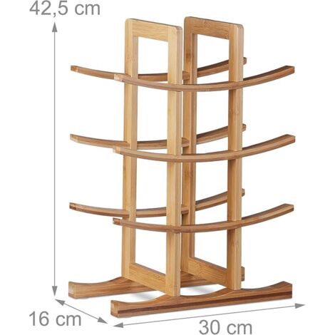 Relaxdays Étagère à Vin Bambou, Forme En X, 6 Bouteilles Petit Range Bouteilles Pliant Hlp 22x36x20 Cm Blanc 84799809