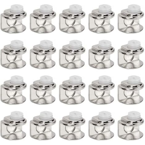 20 Pièces de pinces à verre,support etagere verre,Fixations Réglable Support peuvent installer de verre de 4 à 9 mm d'épaisseur (1/4)