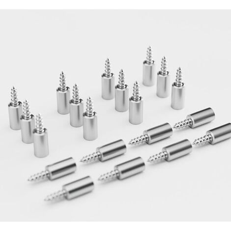 Taquet Etagere,20 pcs à Visser de Support Etagère Cheville de Fixation en Metal Nickelé Tablette Goupille avec Couverture Antidérapant Soutien de Planche en Bois pour Meubles Placard Armoire