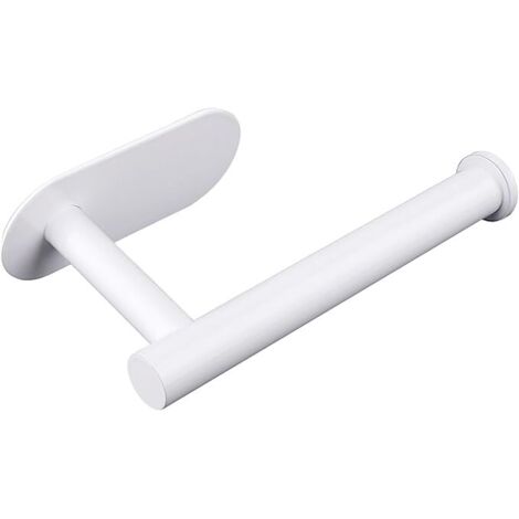 Porte Papier Toilette, Support Papier Toilette Mural Acier Inoxydable Porte Rouleau Papier Toilette sans Perçage pour Salle de Bain et Cuisine, Blanc (1/4)