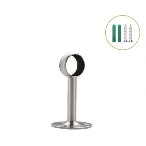 Increway Lot de 2 supports avec tube pour penderie en acier inoxydable, Dia 19mm