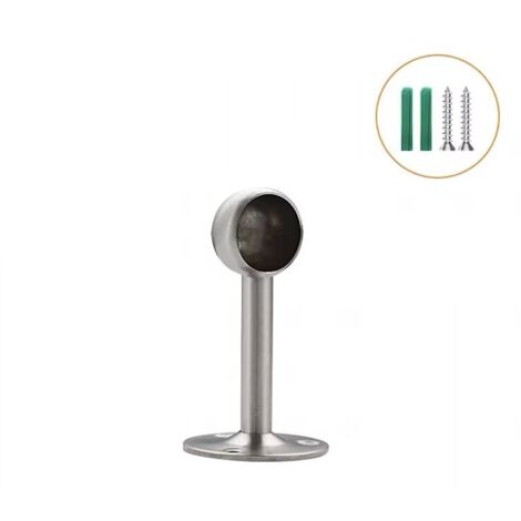 Increway Lot de 2 supports avec tube pour penderie en acier inoxydable, Dia 19mm,Semi - passante