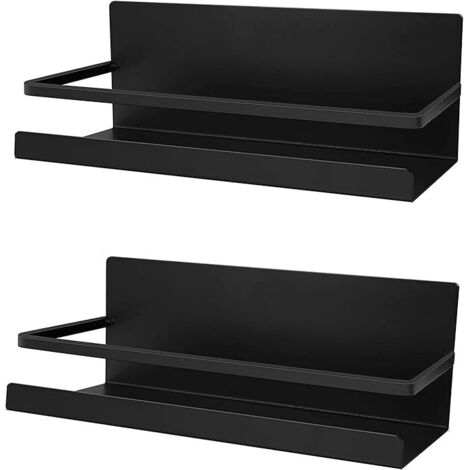 Etagère Réfrigérateur, 2 Pièces Étagère à Épices Magnétique Etagère Réfrigérateur Magnétique Organisateur de Réfrigérateur Economie Espace pour la Cuisine (Noir) (1/5)
