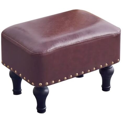 Tabouret de Style Moderne - Repose Pieds en Cuir Marron foncé - Repose Pieds pour Salon, Chambre, Entrée und Dortoir (1/3)