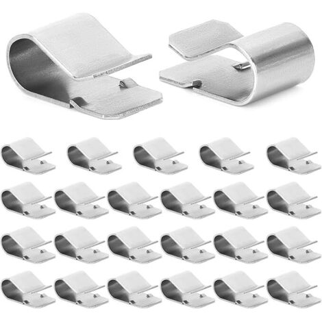 Lot de 25 Clips U en Acier Inoxydable 304, Clips de fixation, Taille 21,4 x 12 mm, pour Panneaux de 3-7.5mm (1/5)