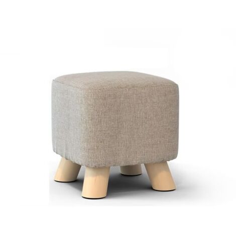 Pouf de Rangement, Tabouret rembourré Carré, pour Salon, Optique Lin, Repose-Pieds,28 x 25 cm