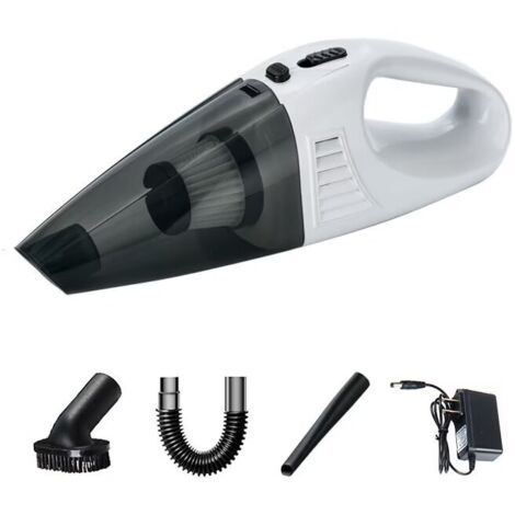Aspirateur portatif sans fil portable rechargeable puissant aspirateur de voiture puissant aspirateur portatif avec plusieurs accessoires pour Bureau à domicile voiture animaux de compagnie (blanc) (1/2)