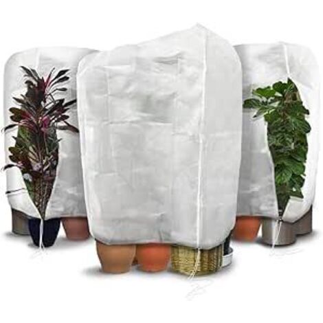 Lot de 3 Housse Hivernage Plante avec Cordon de Serrage et Zipper Voile d’Hivernage en Polypropylème 80g/m² Housse de Protection pour Plantes Réutilisable Résistant 200x240cm (1/4)