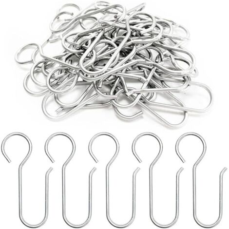 100 Pièces Crochets à Rideaux en métal,Crochets de Rideaux,Crochets agrafes pour Rideaux,pour Rideau de Fenêtre,Rideau de Douche(64 36mm)