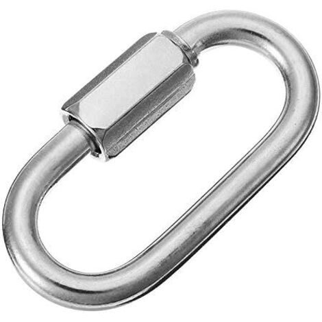 Maillon Rapide en Acier Inoxydable 7 mm Ø D Forme Mousqueton avec Une capacité de Charge de 750kg Quick Link, Maillons de Chaîne, Connecteur Rapide, Keychain Buckle (1/5)