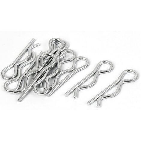 Goupille Fendue Ressort 2.5mm x 45mm R-Clip Cotter Pins Silver Tone 10 Pcs (1/3)