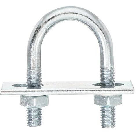 Boulons en U Ronds, 6 Ensembles de 27mm de Largeur Intérieure 59mm de Longueur M8 en Acier au Carbone Zingué U Boulon de Serrage avec Écrous et Plaques, pour Remorque de Bateau