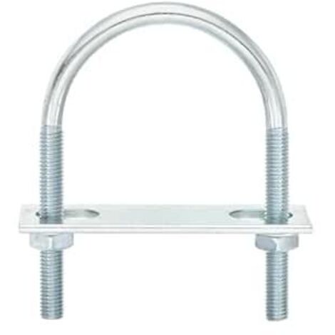 Boulons en U Ronds, 8 Ensembles de 60mm de Largeur Intérieure et 100mm de Longueur M8 en Acier au Carbone Zingué U avec Écrous et Plaques, pour Remorque de Bateau