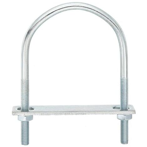 Boulons en U Ronds, 8 Ensembles 80mm Largeur Intérieure 130mm Longueur M8 Boulon en U en Acier au Carbone Zingué avec Écrous et Plaques, pour Remorque de Bateau