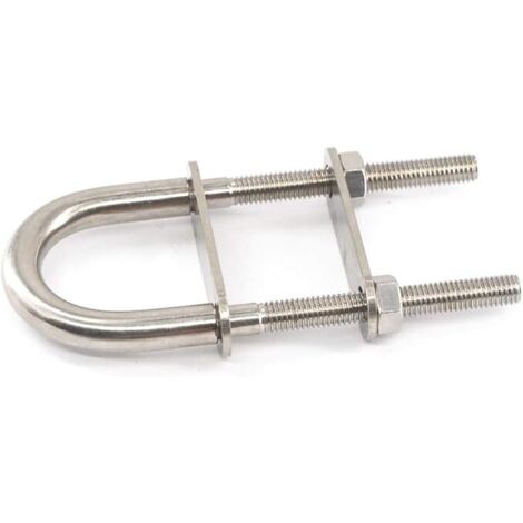 Acier Inoxydable Boulons En U M10 x 100 mm x 180 mm Boulon Carré en U Avec Écrous et Plaque De Cadre Boulons de Serrage Fixation pour Fixation Tuyaus