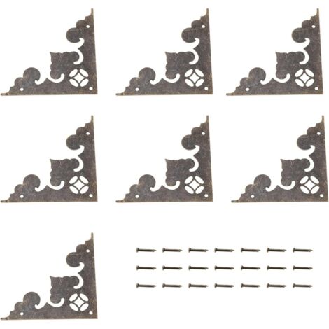 24pcs Coin Protecteur Vintage en Métal Antique Boîte Décorative Coins de Meubles Protection Décoration Triangle Couverture Garde Accessoires (1/5)
