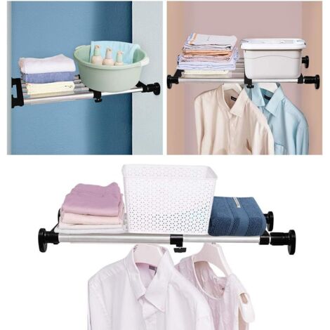 GXU Étagère de rangement télescopique réglable armoire penderie placard