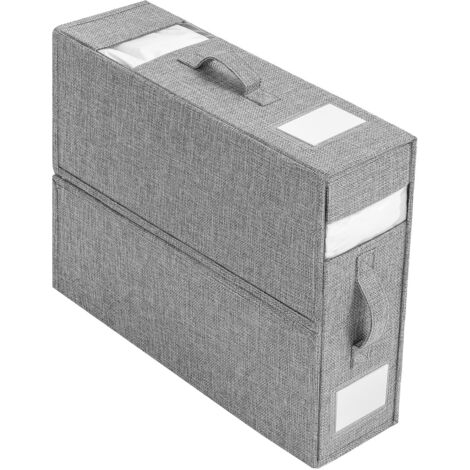 Organisateur Armoire Vetement,Organisateur Dressing avec Poignée, Rangement Sous Vetement, bed sheet storage box(Gris) (1/2)