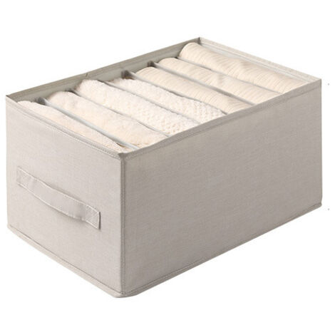 Boîte de rangement en tissu,Bacs de rangement pliants ,Underwear, underwear, socks storage box,Beige(28x14x10) (1/2)
