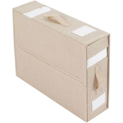 Organisateur Armoire Vetement,Organisateur Dressing avec Poignée, Rangement Sous Vetement, bed sheet storage box(Beige) (1/2)