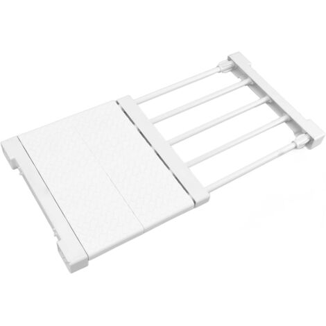 Étagère de Rangement Extensible pour Placard à Vêtements, Diviseurs de Garde-robe Réglables, Séparateur de Tension pour Armoire, Armoire, Salle de Bain, Cuisine, Bibliothèque (Longueur