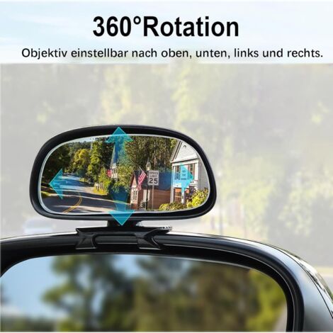 Rétroviseur D'angle Mort, Miroir D'angle Mort Pour Voiture, Rotation Réglable 360° Inclinaison Réglable, Pour Voiture Universelle, SUV, Camionnettes, Camions - 2 Pcs