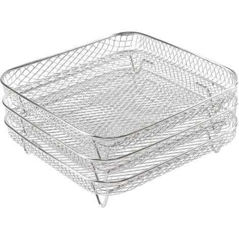 3 niveaux Accessoires de grille de gril, grille de gril et de cuisson à la vapeur en acier inoxydable pour 3,5 à 5,8 QT, grille de déshydratation pour friteuse à air (21x21x5cm) (1/5)