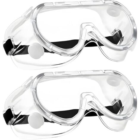2 Paires de Lunettes de Sécurité Transparentes avec Lentilles Anti Buée Protection Latérale et Protection UV pour Bricolage, Chimie, Travaux, Chantiers (1/5)