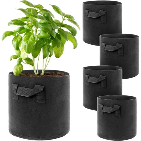 Lot de 5 sacs de plantation en tissu de 11 l avec poignée, sacs à pommes de terre pour planter des pommes de terre, sacs à pommes de terre, sacs réutilisables en tissu non tissé, pour la (1/5)