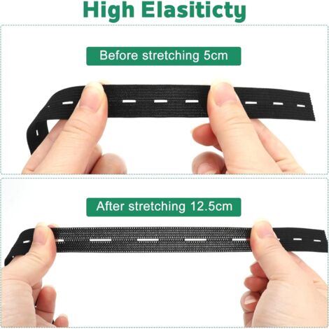 Bande Élastique à Coudre Hanfinee - 3/4 Pouce X 15 Yards - Blanc - Stretch Lourd Pour Couture