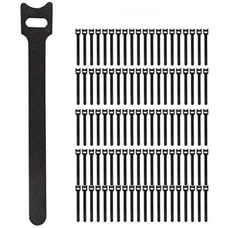 100 Pièces Attaches de Câbles, Serre Cable Réutilisables pour Cable Management Bureau (1/5)