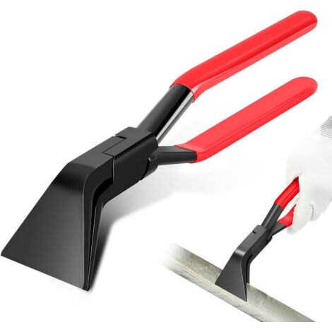 Pince pliante à 45° - Pince à tôle - Largeur : 60 mm - En acier au carbone - Avec poignée antidérapante - Outil de couvreur pour plier et lisser les tôles - Rouge (1/5)