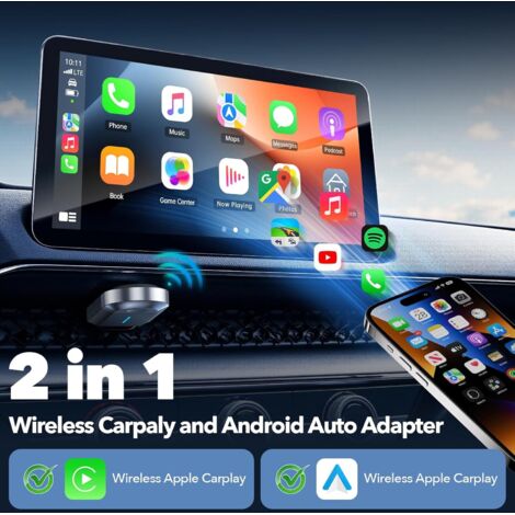 Adaptateur De Voiture Sans Fil Pour CarPlay Et Android Auto – Convertit