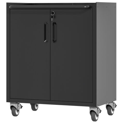 Armoire garage métal robuste 75x42x88 cm roues verrou garage atelier