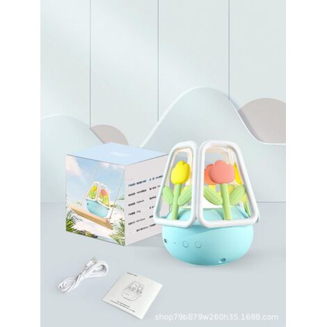 Bleu Veilleuse Tulipe Rechargeable 5 Modes Lumière Décoration Chambre Cadeau Femme (1/5)