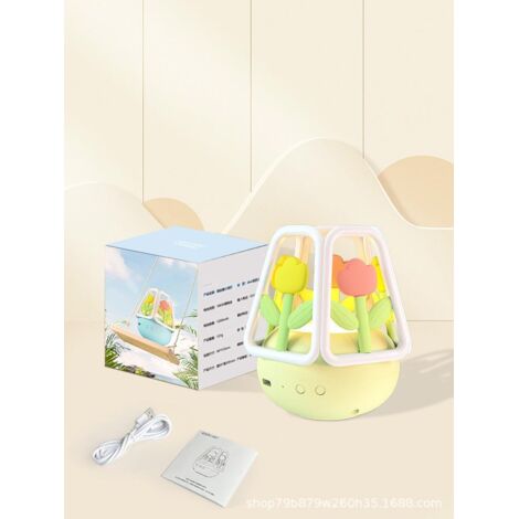 Jaune Veilleuse Tulipe Rechargeable 5 Modes Lumière Décoration Chambre Cadeau Femme (1/5)