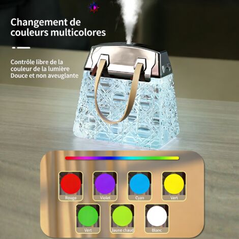 Transparent Humidificateur Sac Cristal 300ml Lumière RGB USB Rechargeable Bureau Maison (1/5)