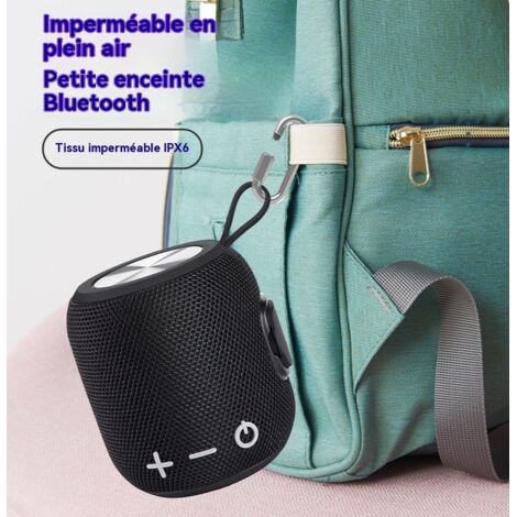 Enceinte Bluetooth Extérieure Bleu Clair, Subwoofer Portable Tissu Imperméable IPX6, Lecture Carte TF, TWS Interconnexion, Bluetooth 5.3, Son Stéréo Puissant pour Randonnée Plage Camping