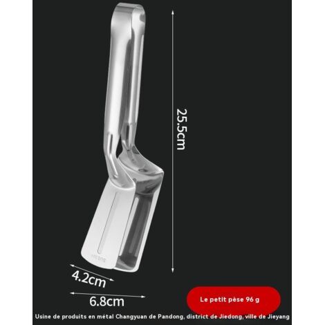 Pince en acier inoxydable 304 pour steak et poisson, polyvalente barbecue grillade, anti-chaud (1/4)