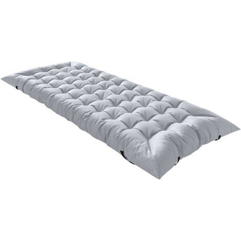 Matelas de camping pliable, tapis de couchage 7,6 cm d'épaisseur, avec quatre sangles élastiques aux coins, gris clair