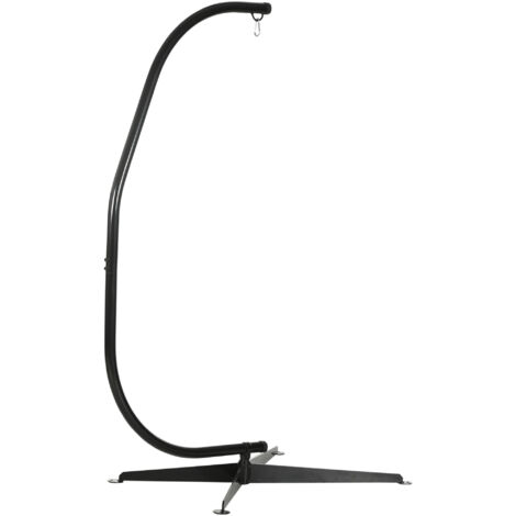 Support de fauteuil suspendu, support chaise suspendue base en X boucle à ressort charge 120 kg 114 x 80 x 208 cm noir