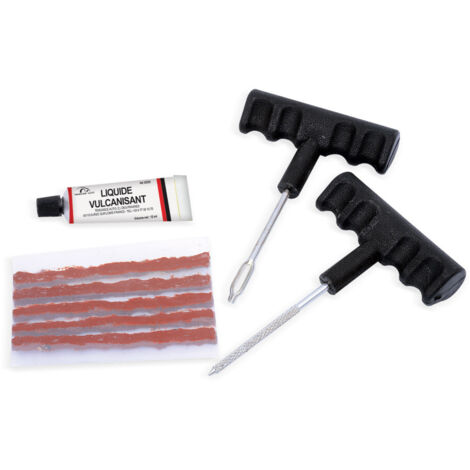 Kit de réparation pneu tubeless 8 pièces - Pneu tubeless route - Réparation pneu extérieur en cas de crevaison - voiture - vélo