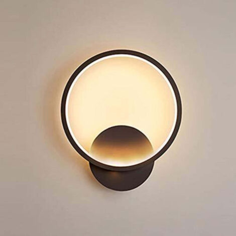 Goeco – Applique murale led ronde 12W 3000K – Aluminium et acrylique – Éclairage pour couloir et chambre – Durée de vie 30 000 heures