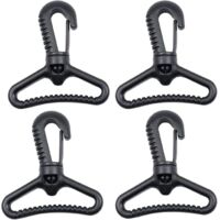 Mousquetons en plastique, mousqueton pivotant en plastique pour porte de poussée - Mousqueton rotatif - Mousqueton rotatif - Fermoir à boucle pour sangle, Noir(50mm)