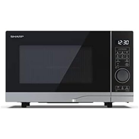 SHARP YC-PG204AE-S --Mikrowellenherd mitGrill (700 W, 20 L, 10 Leistungsstufen, Eco-Funktion, Auftauen, Kindersicherung), silber und schwarz