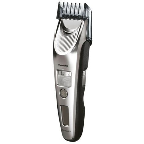 Panasonic ER-SC60-S803 Herren-Haarschneider, tragbarer wasserdichter Trimmer, optimale Klingen, 20 Einstellungen de Länge, 2 Zubehörteile, kabellos und kabelgebunden, Ladestation de, Silber