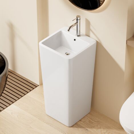 DILECI - Lavabo Totem Blanc Carré H83