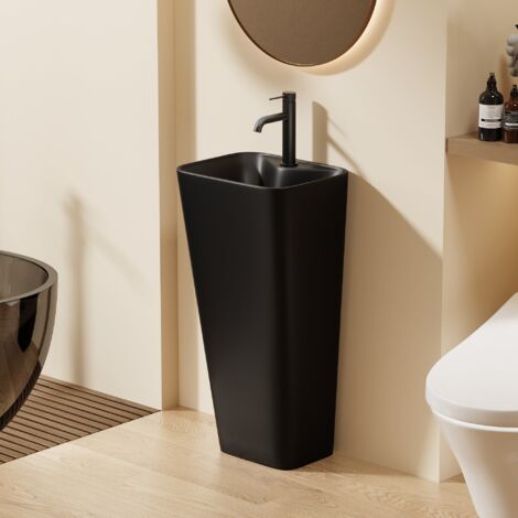 DILECI - Lavabo Totem Noir Rectangulaire et Fin H83